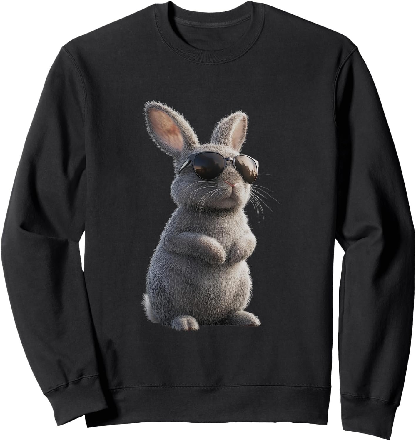 Bunny with Sunglasses - Cool Design for Rabbit Lovers , black Sweatshirt - Sweatshirt | Black