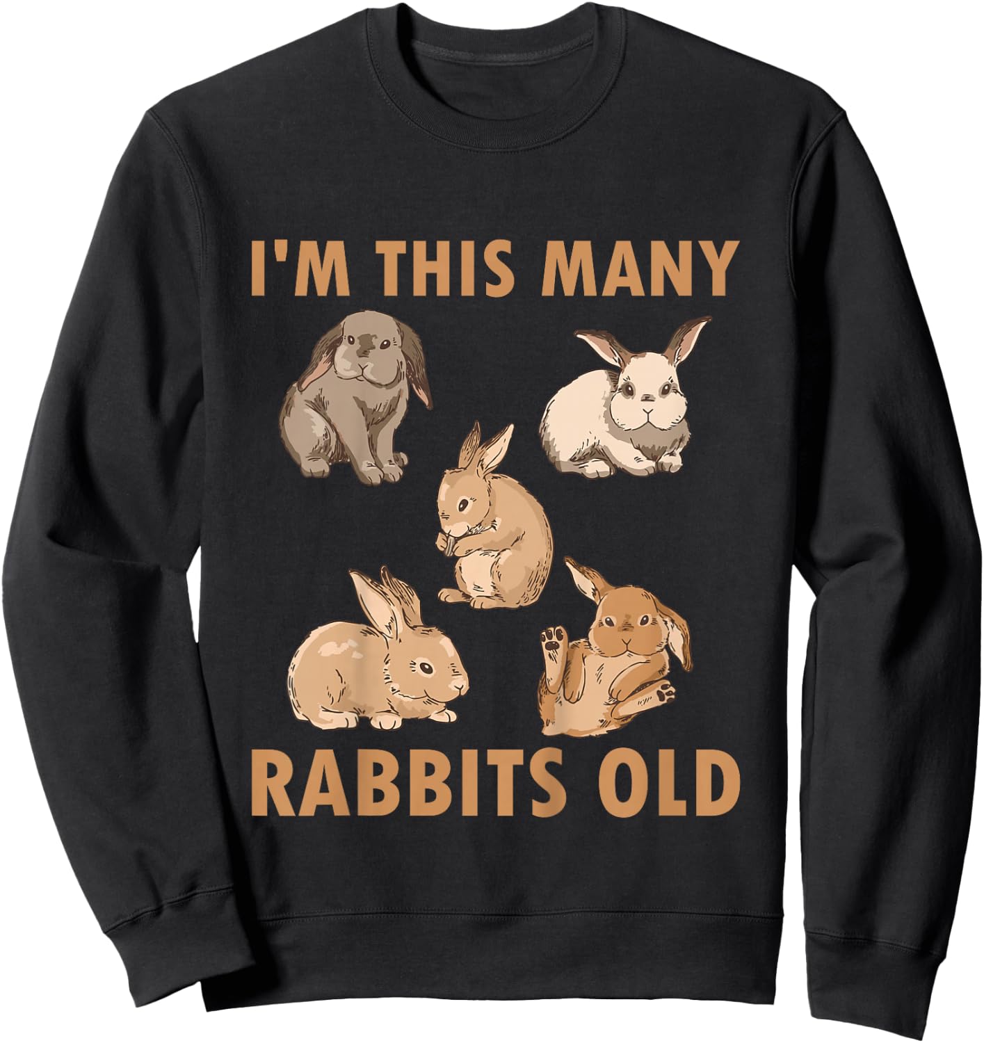 Kids 5 Year Old Bunny Rabbits 5th Birthday Sweatshirt - Sweatshirt | Black