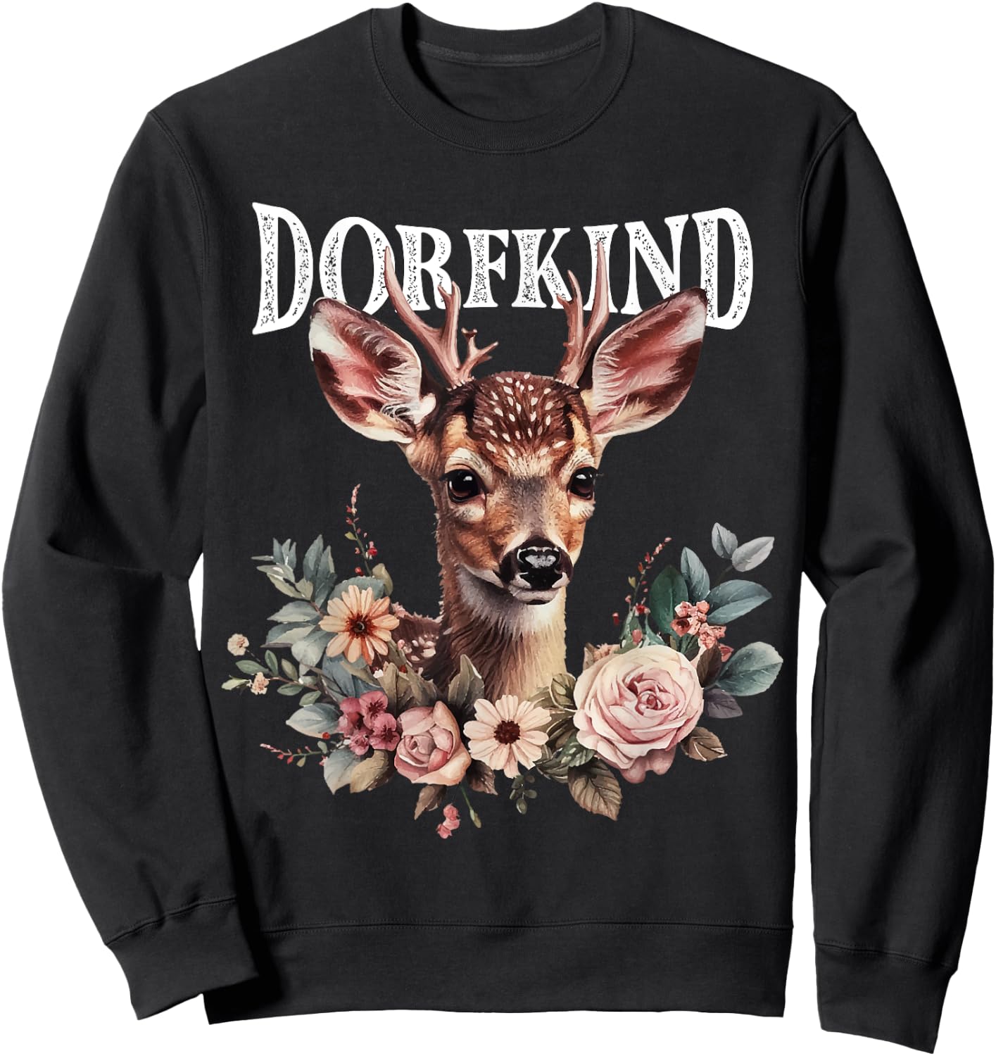 Dorfkind Fawn Costume Shirt Dirndl Oktoberfest , black Sweatshirt - Sweatshirt | Black