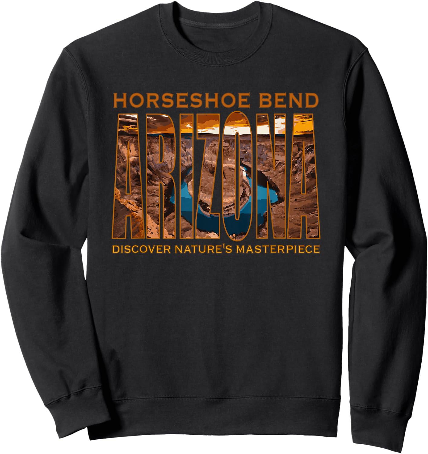 Horseshoe Bend Arizona Desert Hiking RV Travel Family Trip Sweatshirt - Sweatshirt | Black
