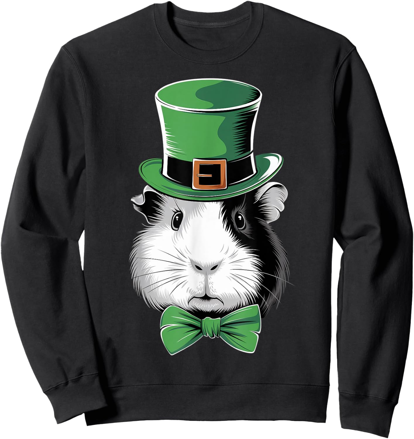 Green Guinea pig shamrock on St Patricks Day Guinea pig Sweatshirt - Sweatshirt | Black