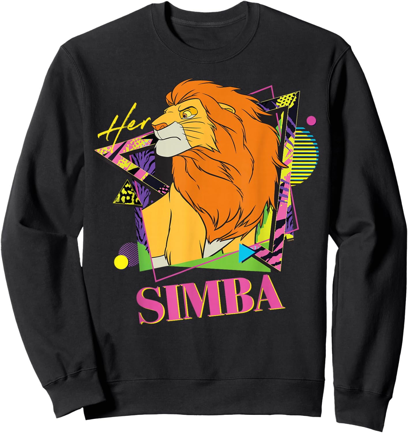 Disney The Lion King Retro '90s Couples Matching Her Simba , black Sweatshirt - Sweatshirt | Black