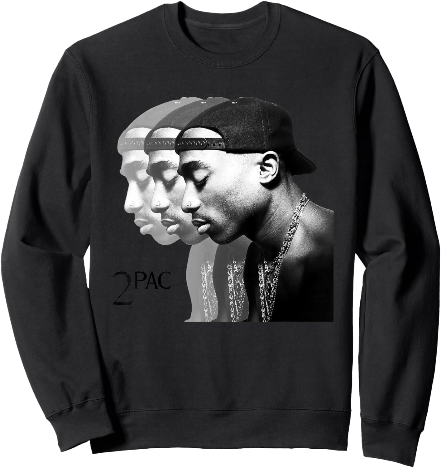 Tupac Shakur , Erwachsene, Musikfans, , Kurzarm, , Blau, S Sweatshirt - Sweatshirt | Black