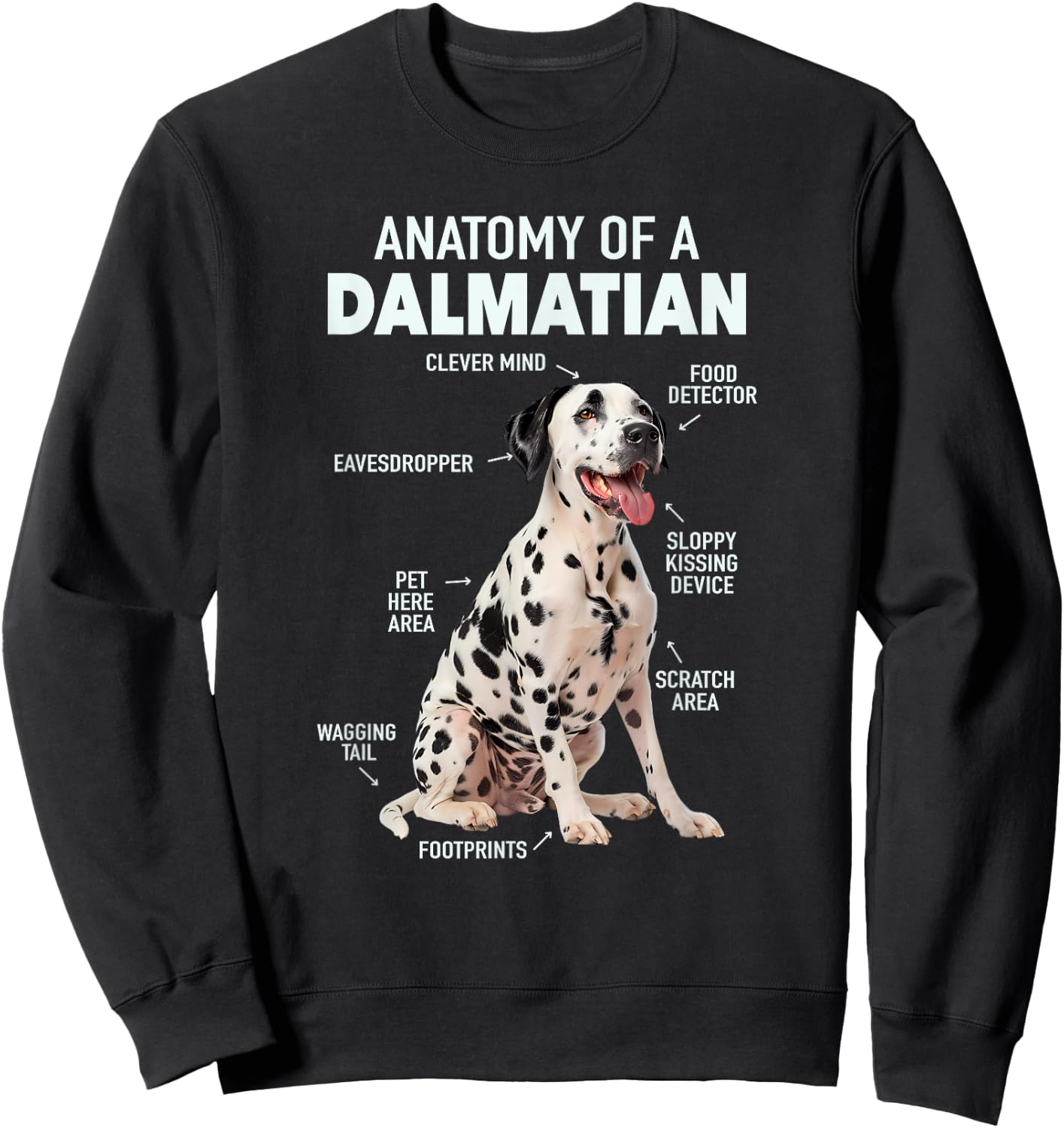 Anatomy Of A Dalmatian , Small, Black Sweatshirt - Sweatshirt | Black