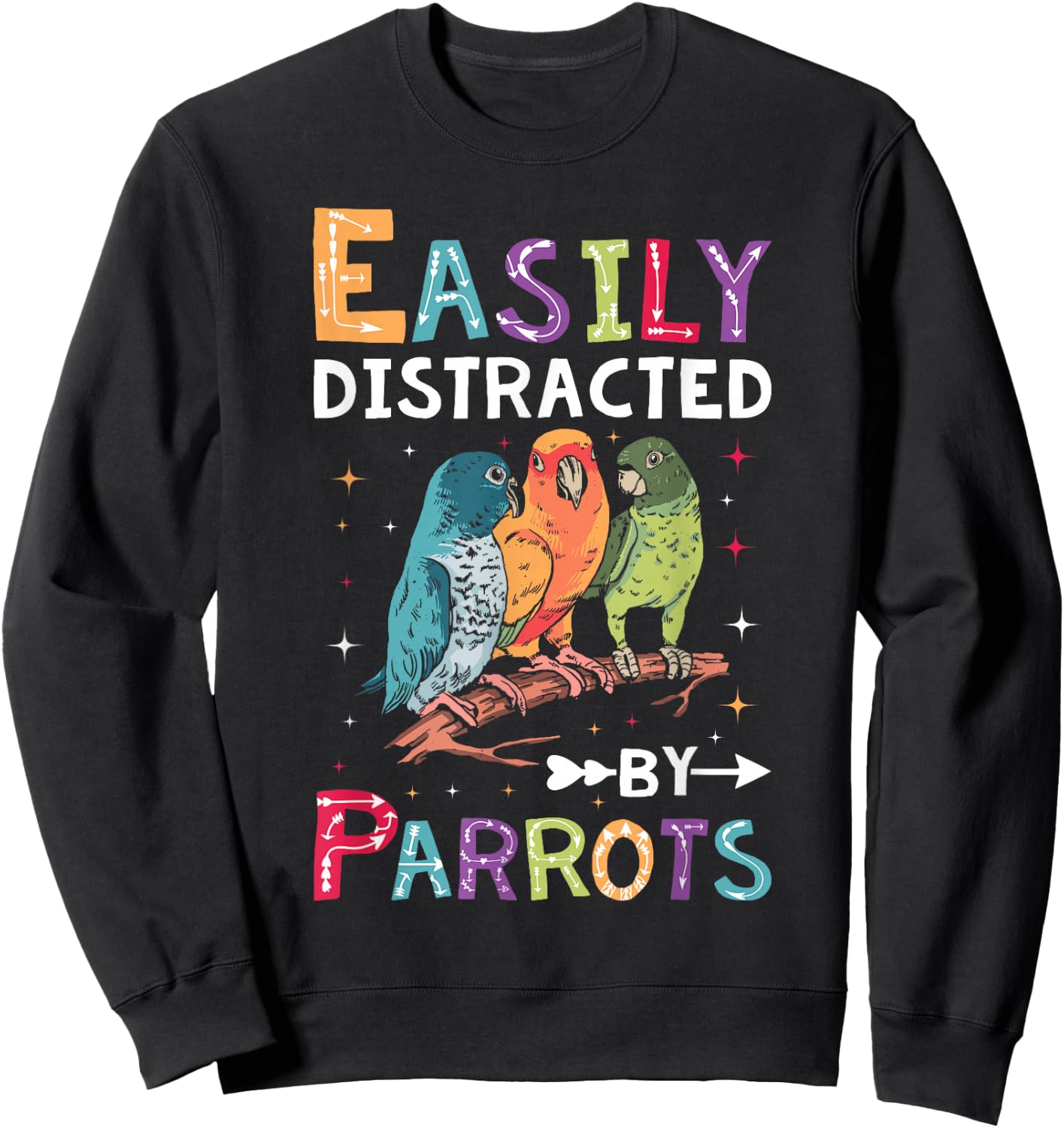 Funny Quaker Parrot Lover Graphic & Cute Parrot Sweatshirt - Sweatshirt | Black