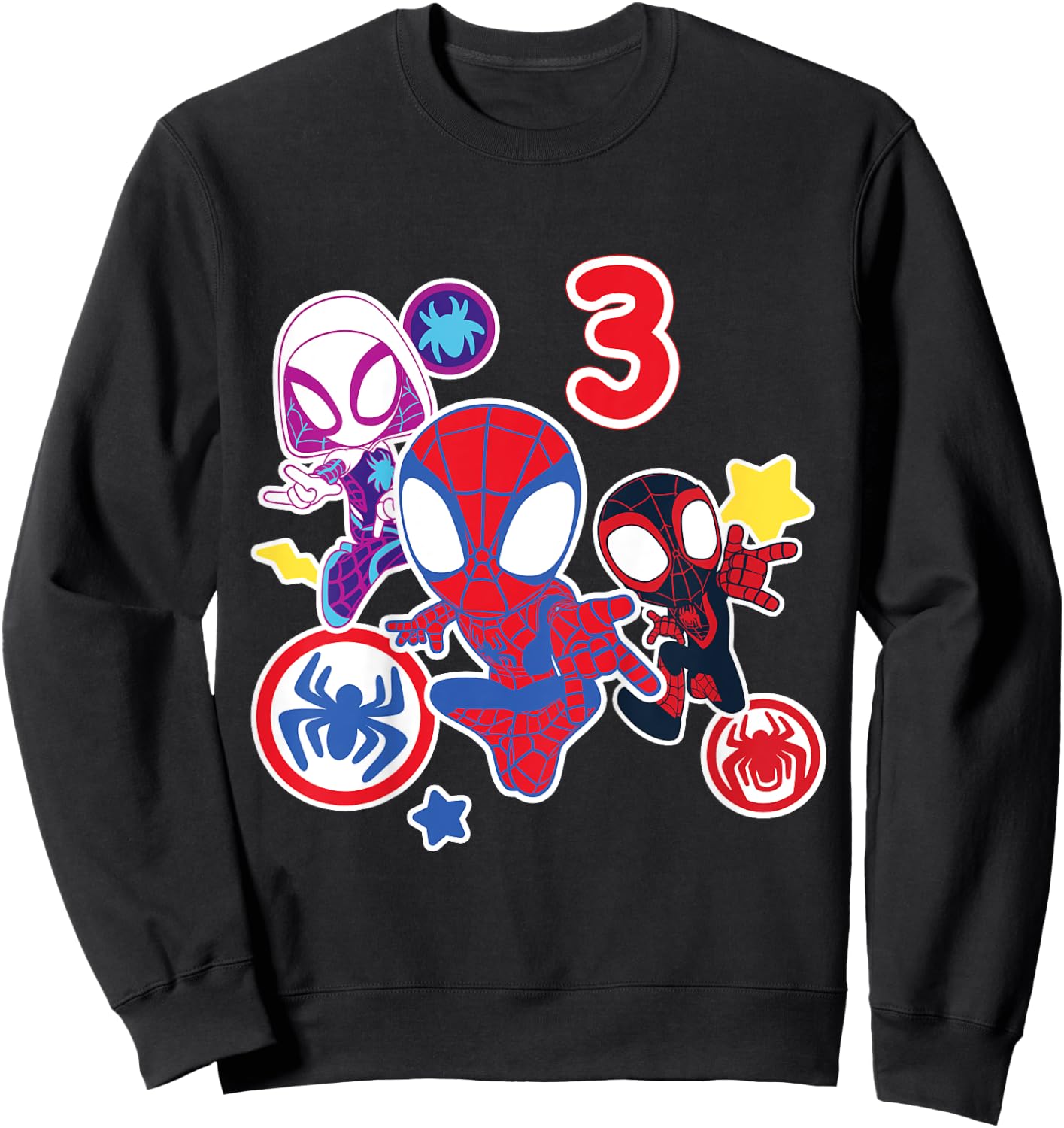 Kinder Marvel Spidey and His Amazing Friends 3 Year Old Birthday Sweatshirt - Sweatshirt | Black