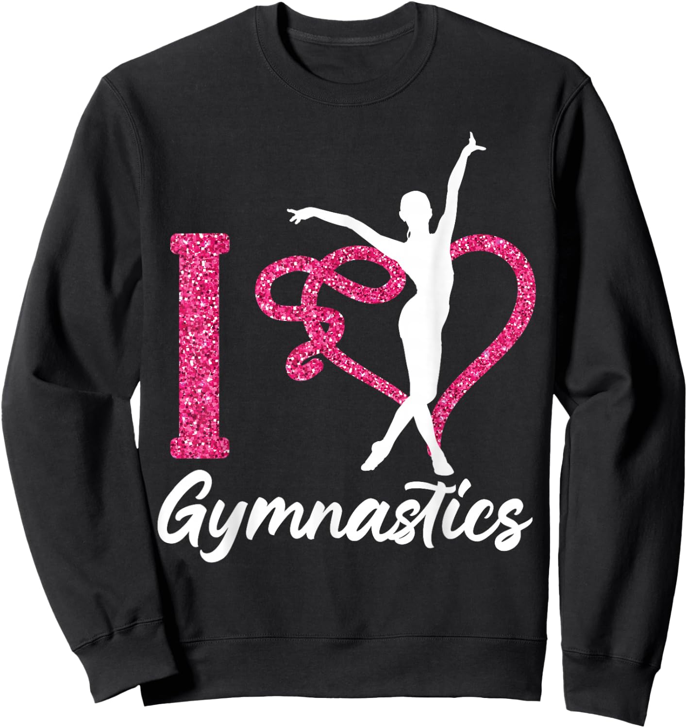 Gymnastics Heart I Love Gymnastics Sweatshirt - Sweatshirt | Black