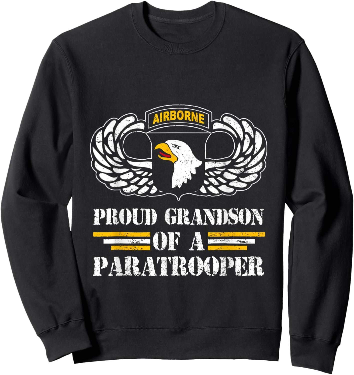 Proud Grandson Of 101st Airborne Division US Veteran , Small Sweatshirt - Sweatshirt | Black