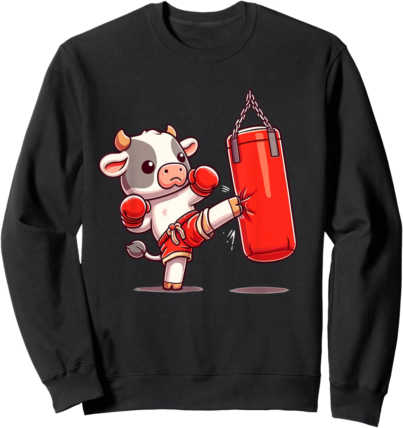 Muay Thai | Thai Boxing For Kids, Muay Thai Cow & Kickboxing Sweatshirt - Sweatshirt | Black