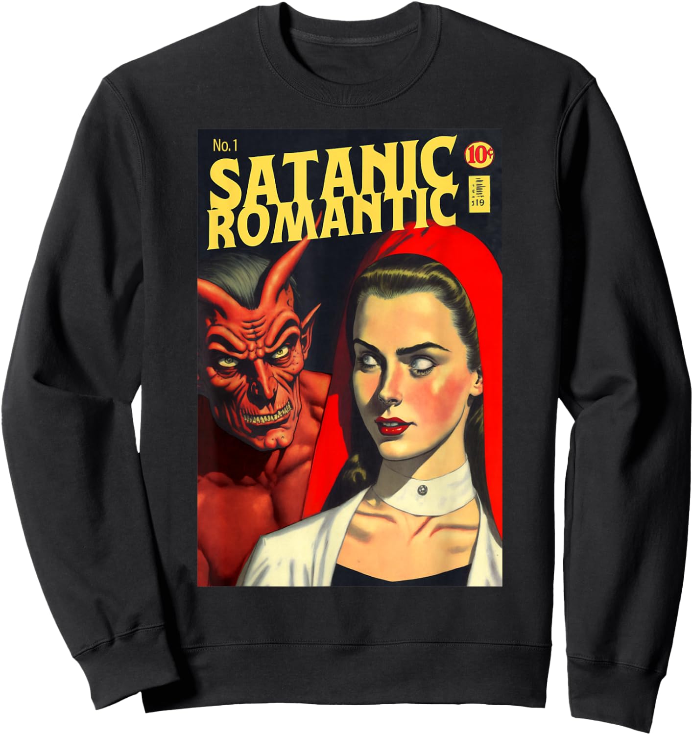 Satanic Romantic Satan Romance Novel Book Cover Sweatshirt - Sweatshirt | Black