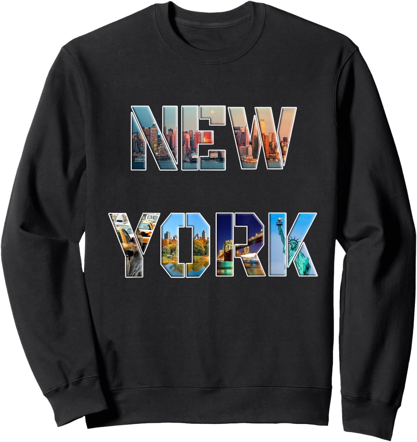 New York Modern Police Letter Images , Black, S Sweatshirt - Sweatshirt | Black