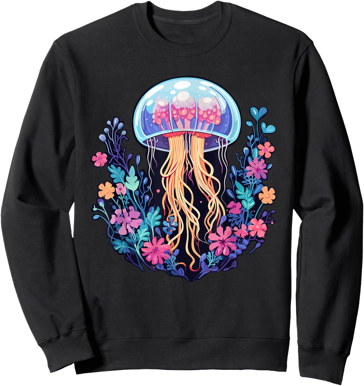 Cute Jellyfish Costume Jelly Fish Sea Ocean Girls Sweatshirt - Sweatshirt | Black
