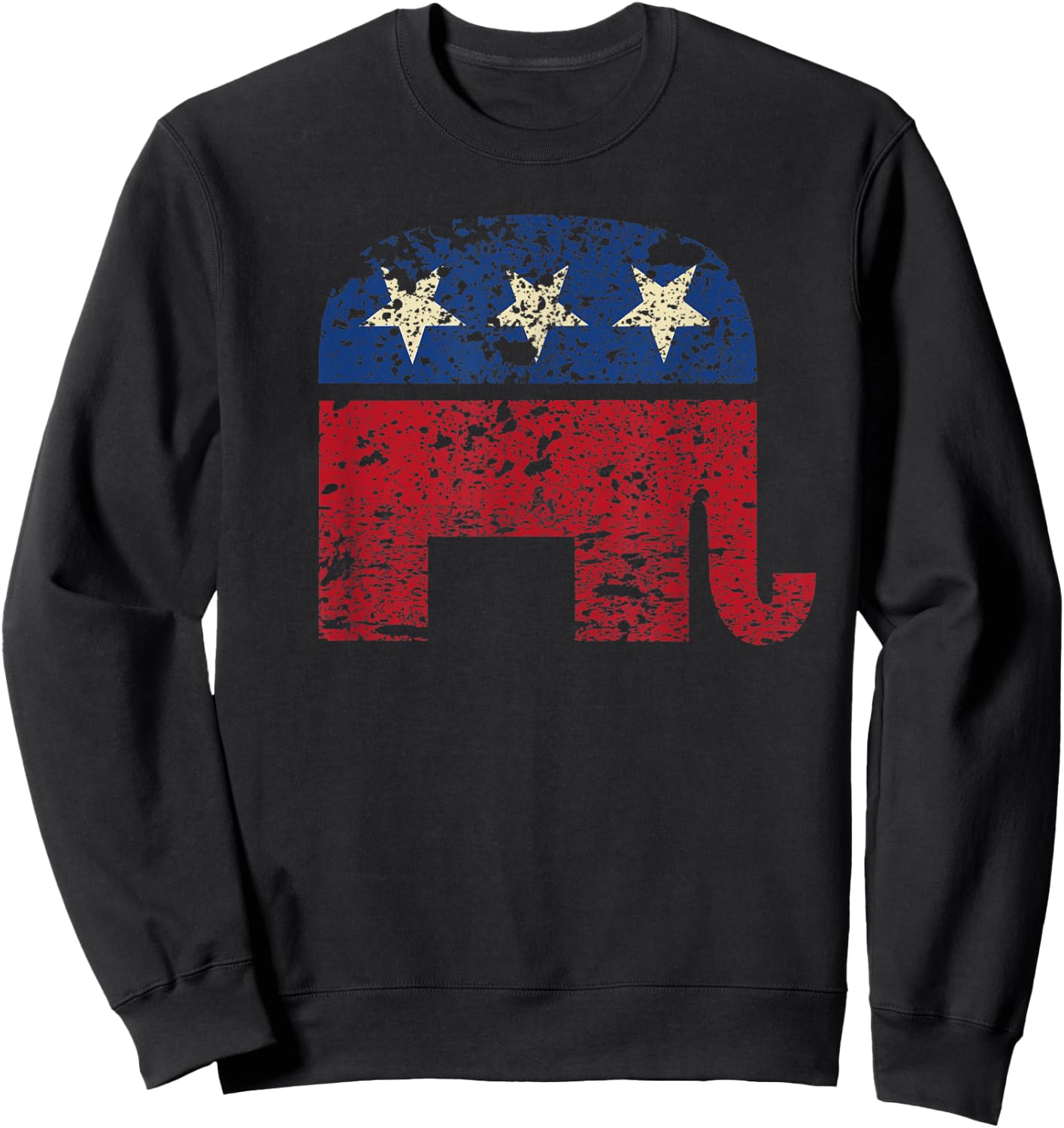 Trump Vintage Retro trump flags USA Flag Republican Elephant Kids Men Sweatshirt - Sweatshirt | Black