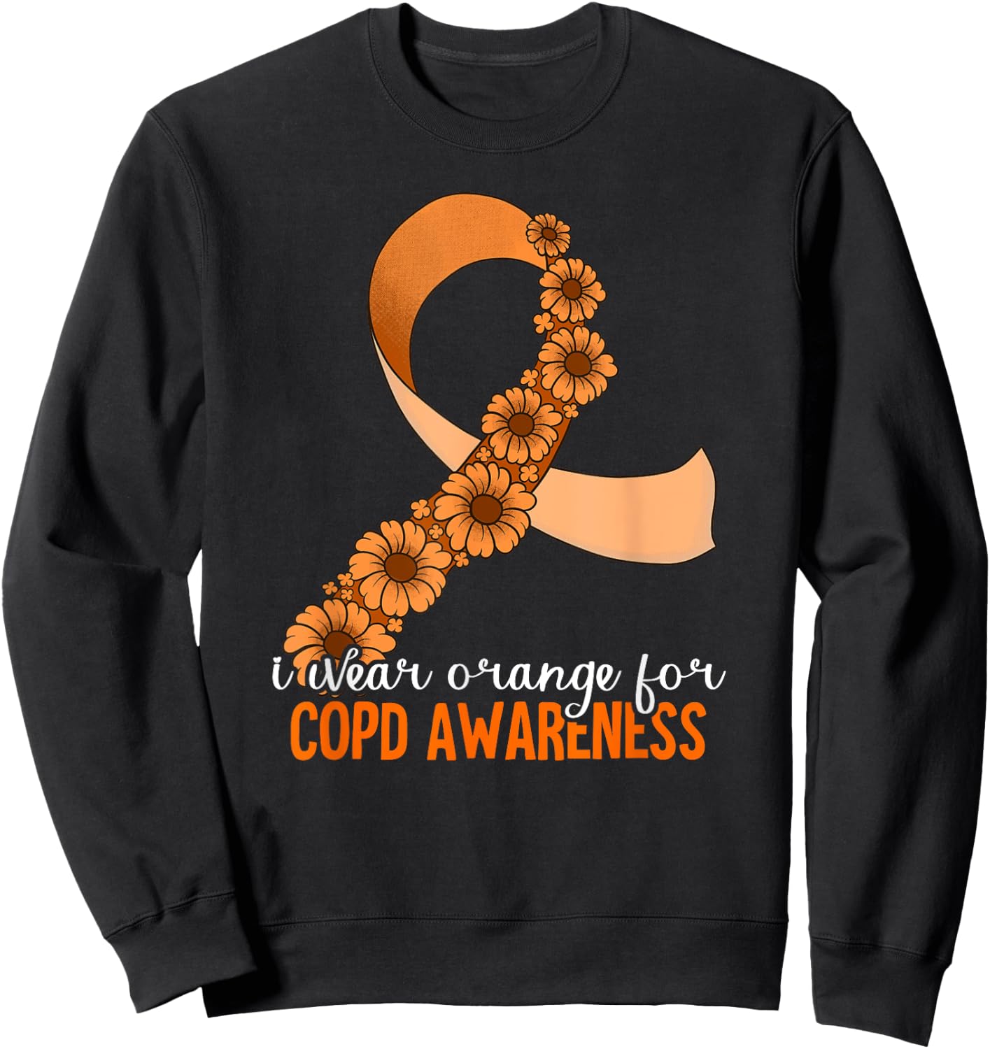 Chronic Obstructive Pulmonary Disease COPD Awareness - -Adults - Black - Small - Short Sleeve - Classic Fit - Cotton, Polyester - COPD Awareness Design Sweatshirt - Sweatshirt | Black
