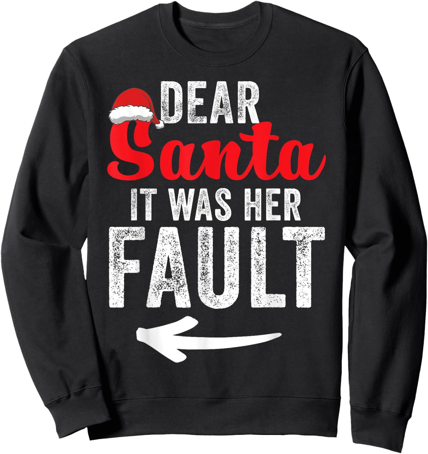 Funny Matching Couples Christmas His and Hers Sweatshirt - Sweatshirt | Black