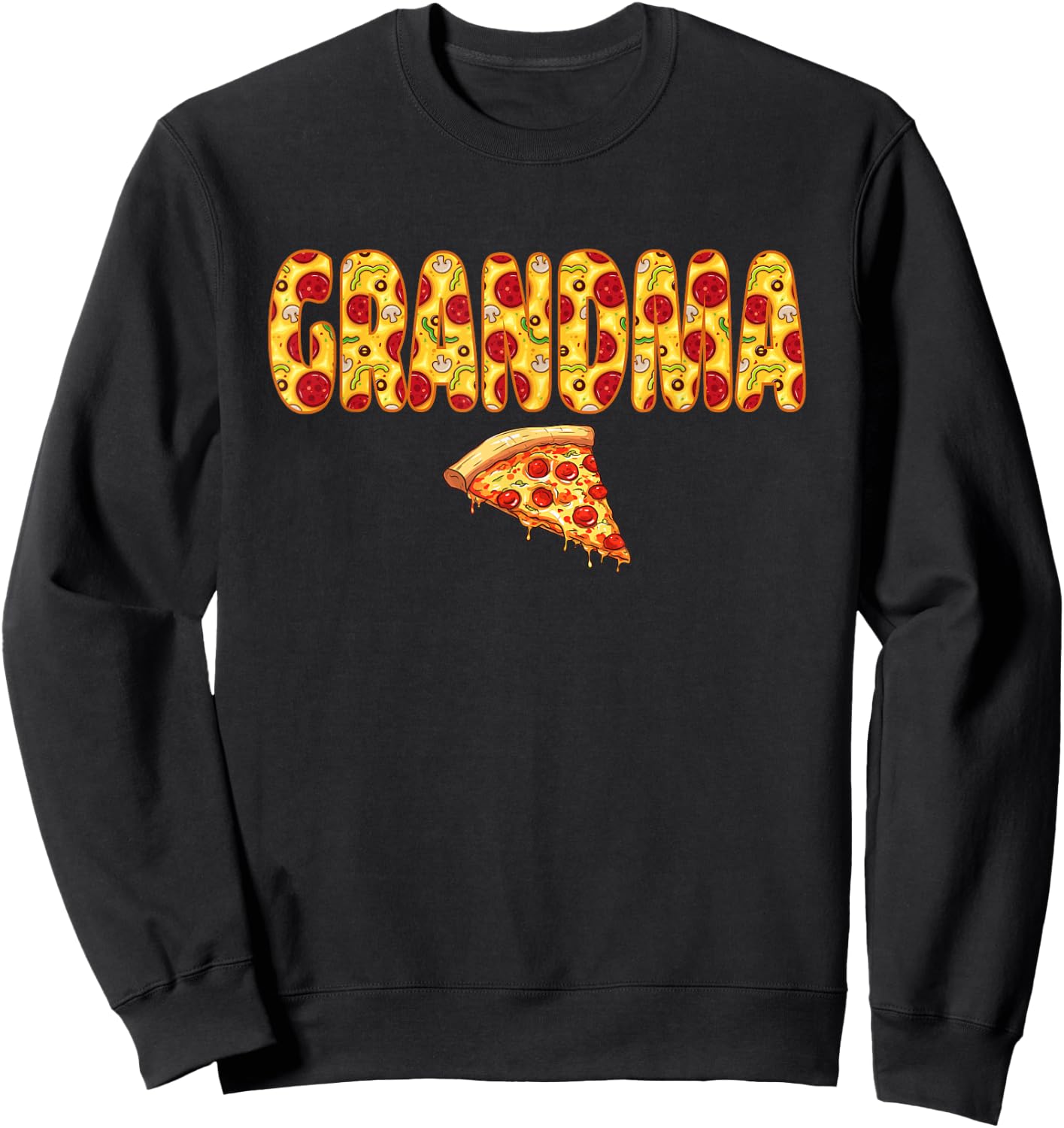 Grandma of The Birthday Boy Girl Pizza Lover Matching Sweatshirt - Sweatshirt | Black