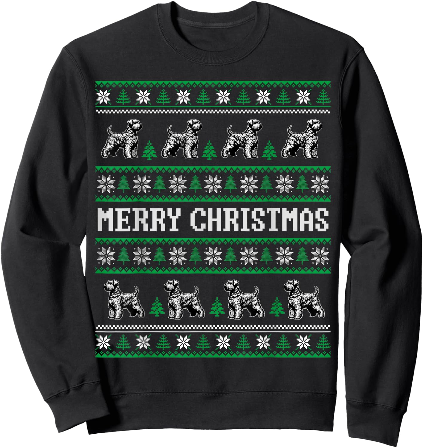 Ugly Sweater Wheaten Terrier Dog Christmas Dog Lover Xmas Women Kids Sweatshirt - Sweatshirt | Black