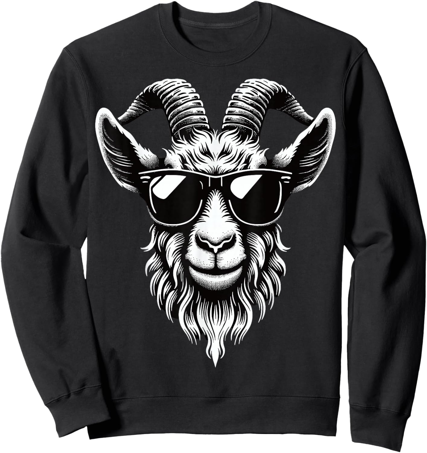 Goat with Sunglasses Sweatshirt - Sweatshirt | Black