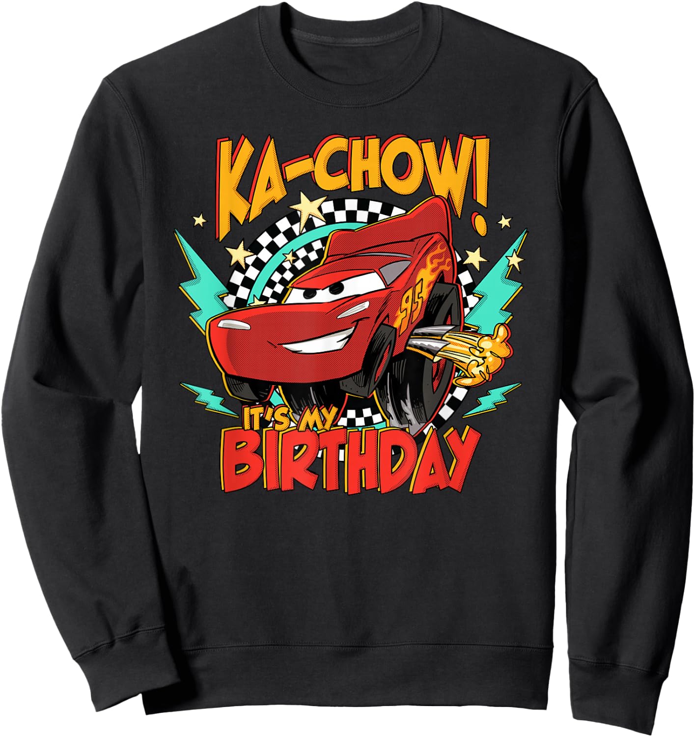Disney Pixar Cars Birthday KaChow It's My Birthday Lightning Sweatshirt - Sweatshirt | Black
