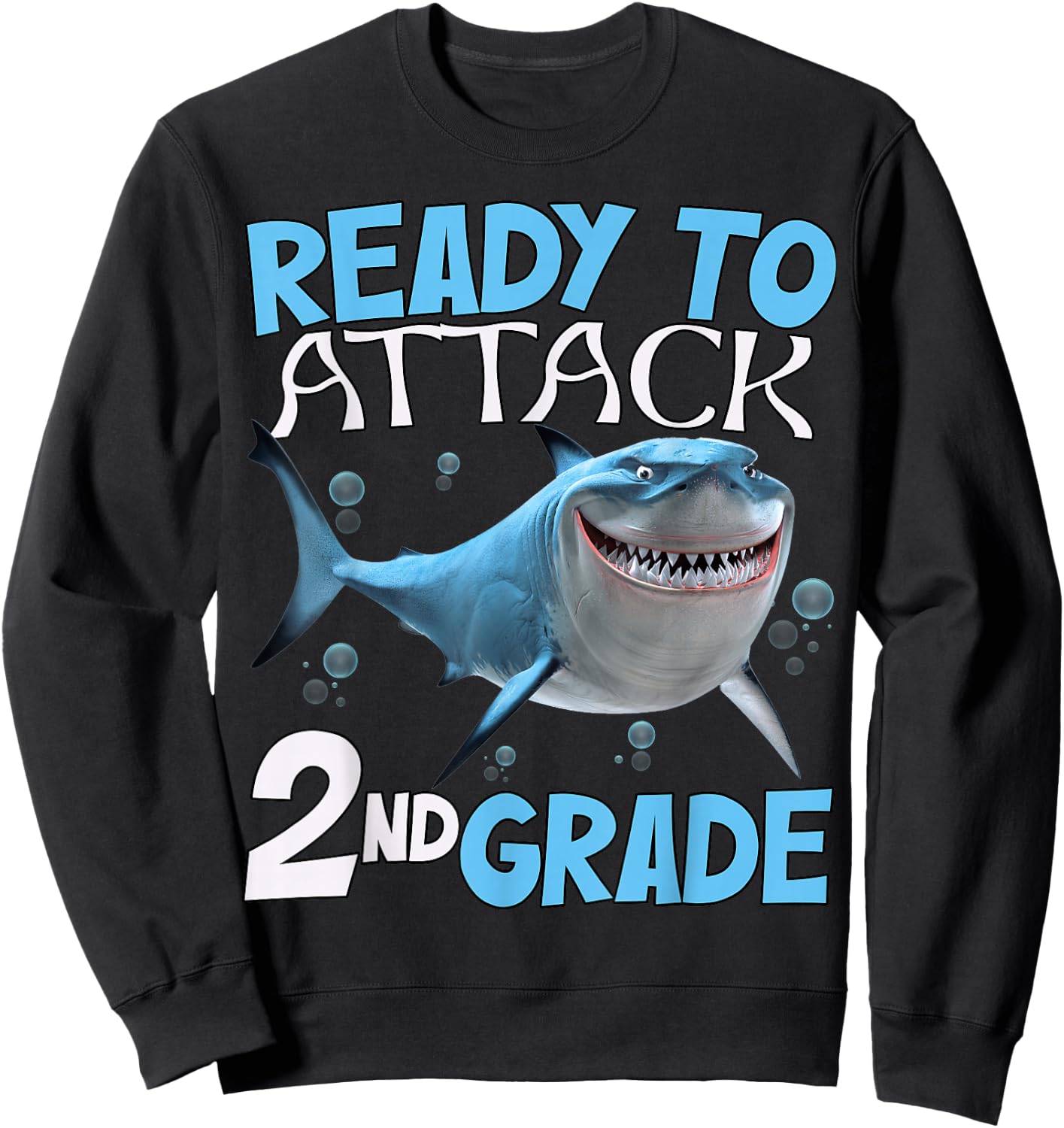 Shark Ready To Attack kids 2nd Grade Second funny 1st day Sweatshirt - Sweatshirt | Black