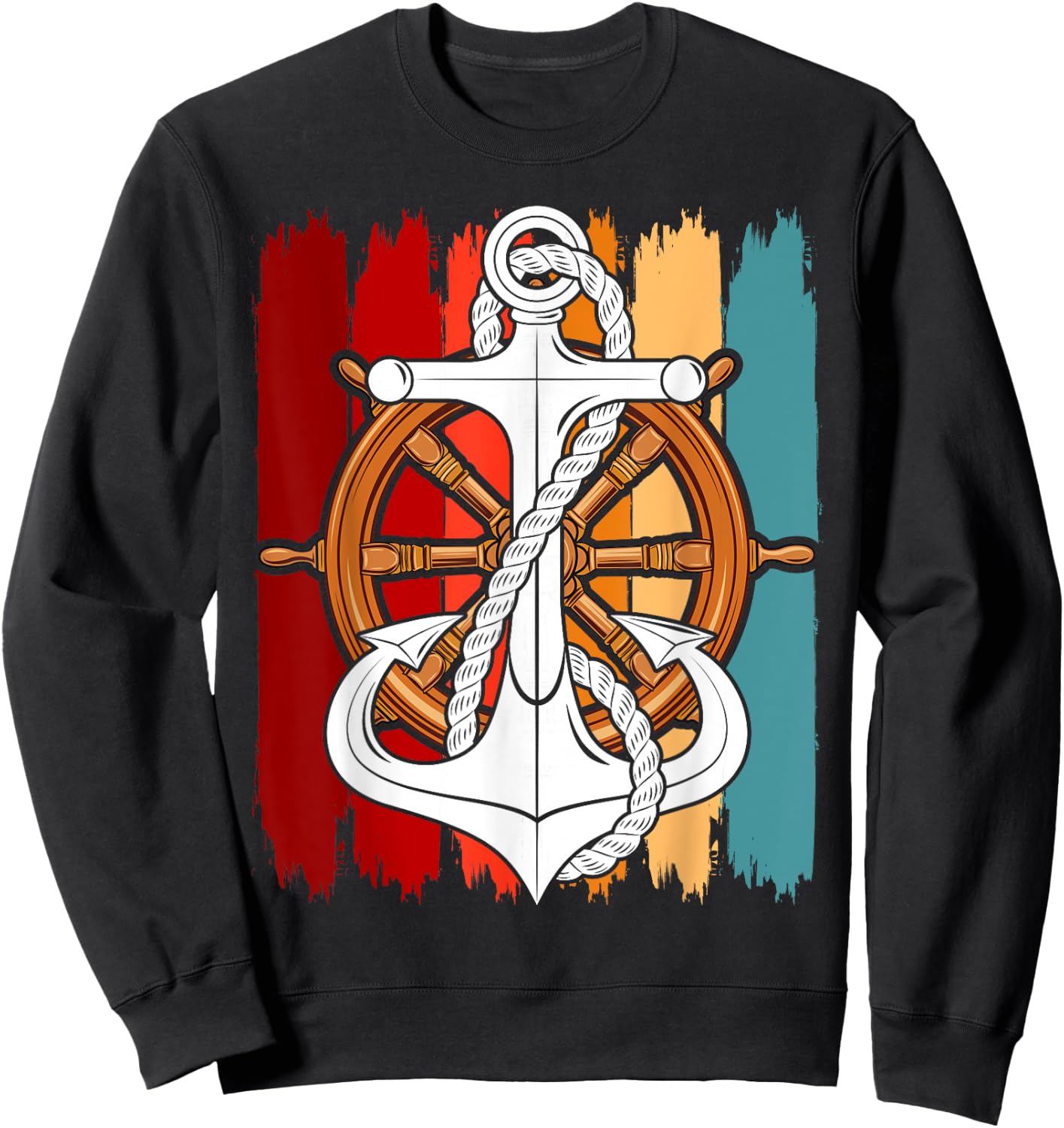 Sailor Costume Anchor Captain Sailing Men Women Children Sweatshirt - Sweatshirt | Black