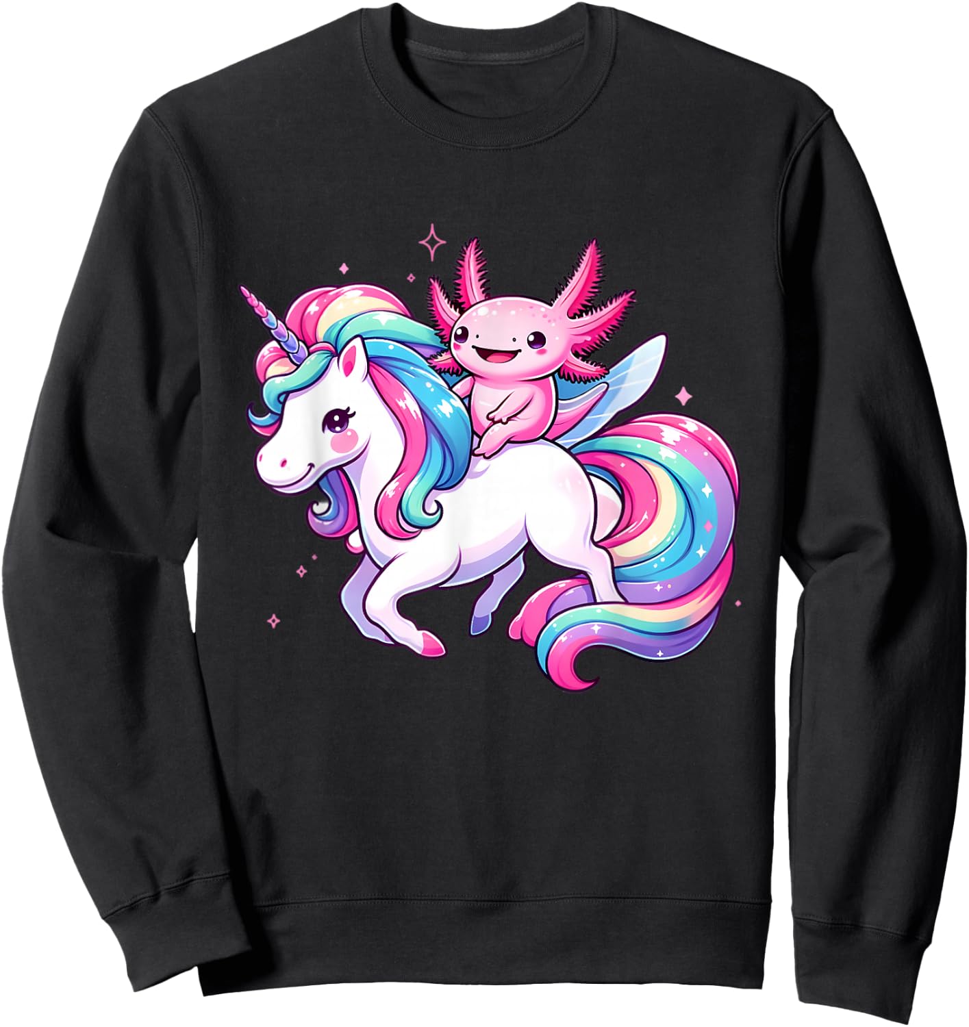 Axolotl Unicorn Lover Toddler Kids Boys Girls Cute Unicorn Sweatshirt - Sweatshirt | Black
