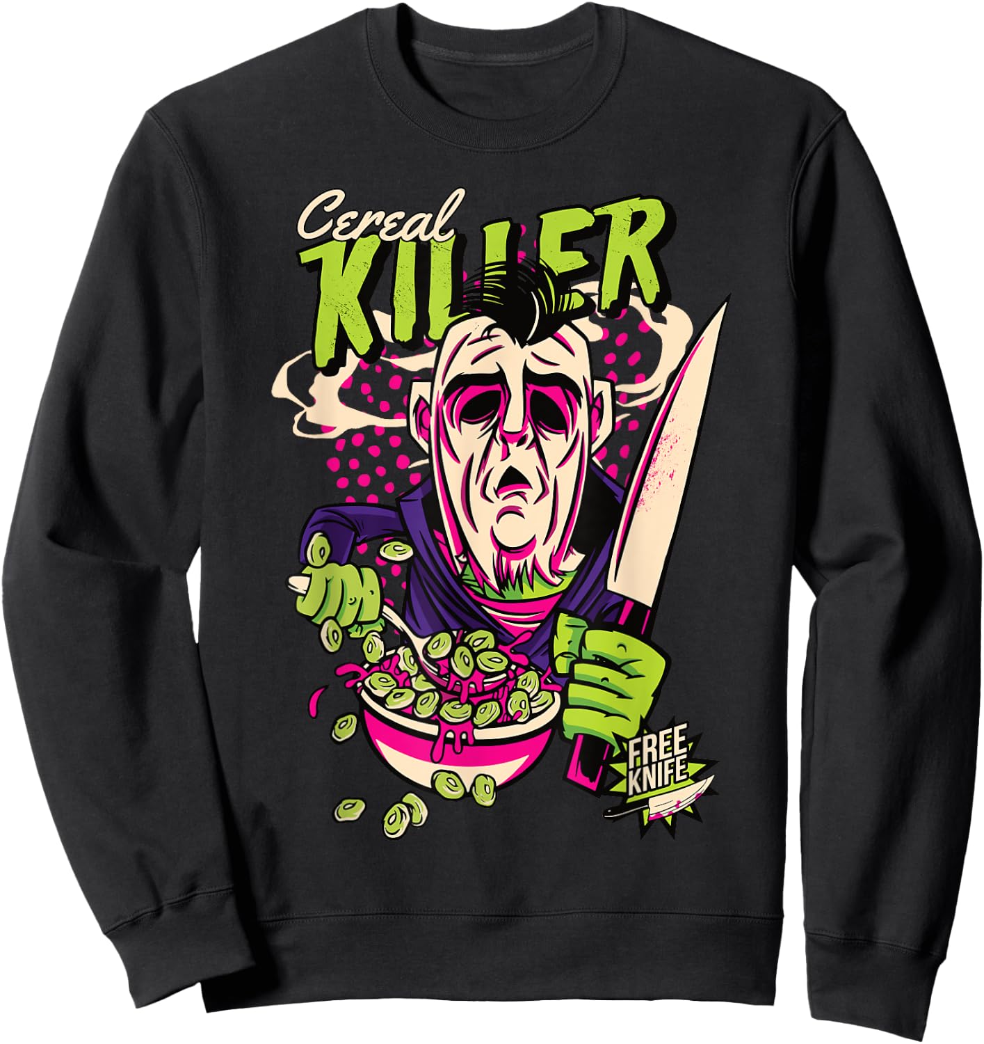 Müsli Killer Retro Horror Serienmörder Dark Humor Comic Sweatshirt - Sweatshirt | Black