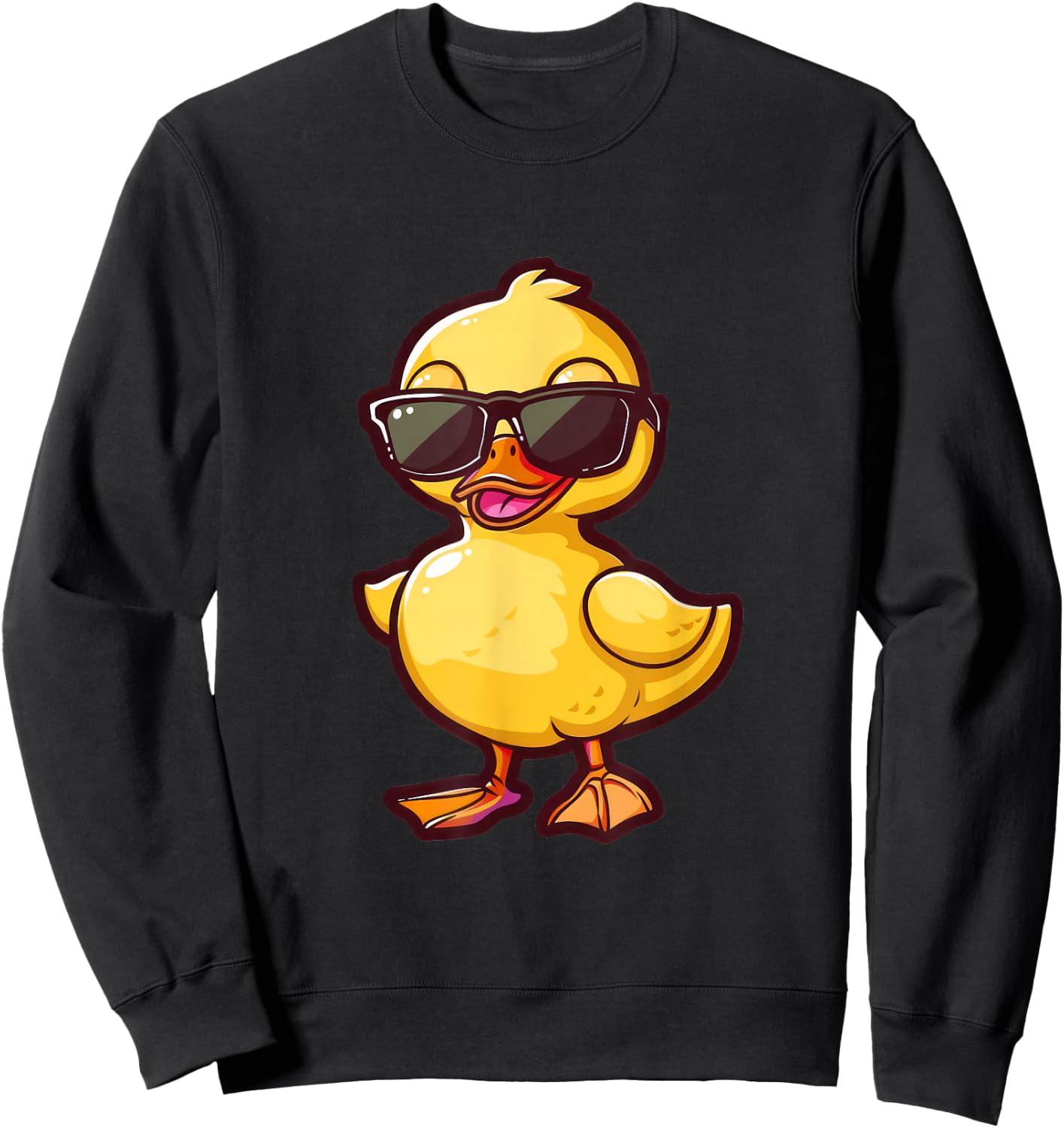 Funny Duck Sunglasses Sweatshirt - Sweatshirt | Black