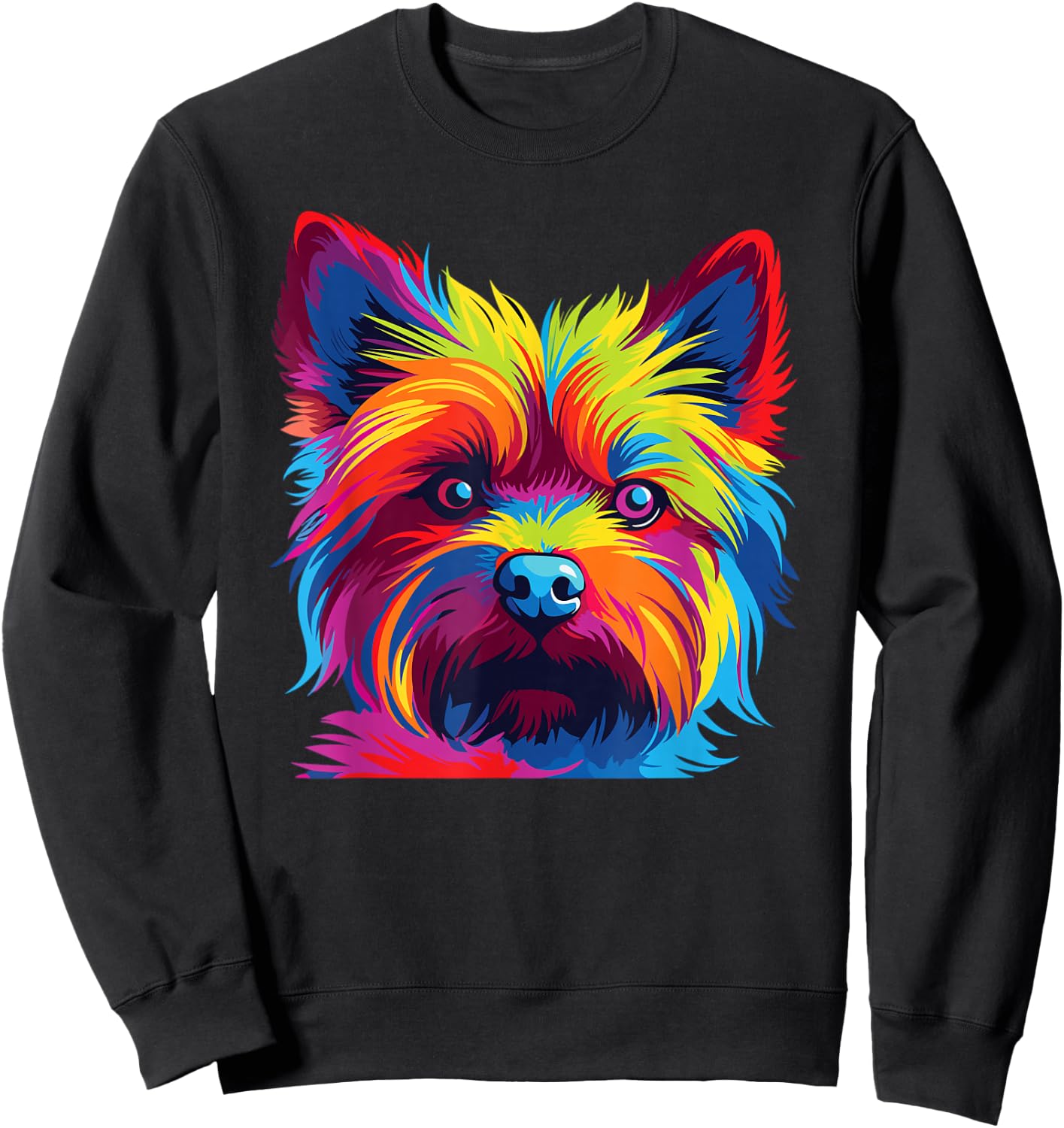 Watercolor Colorful Norwich Terrier Dog Sweatshirt - Sweatshirt | Black