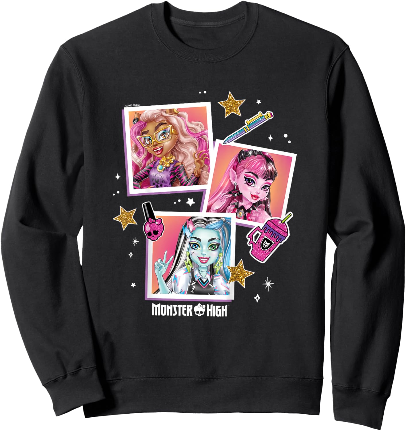 Kinder Monster High – Student – Foto Charakter Raster Sweatshirt - Sweatshirt | Black
