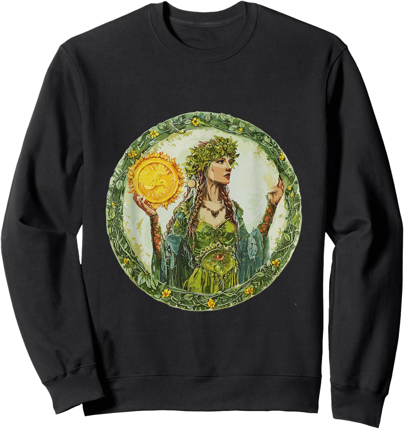 Ostara Spring Equinox Enchantress Renewal Sweatshirt - Sweatshirt | Black