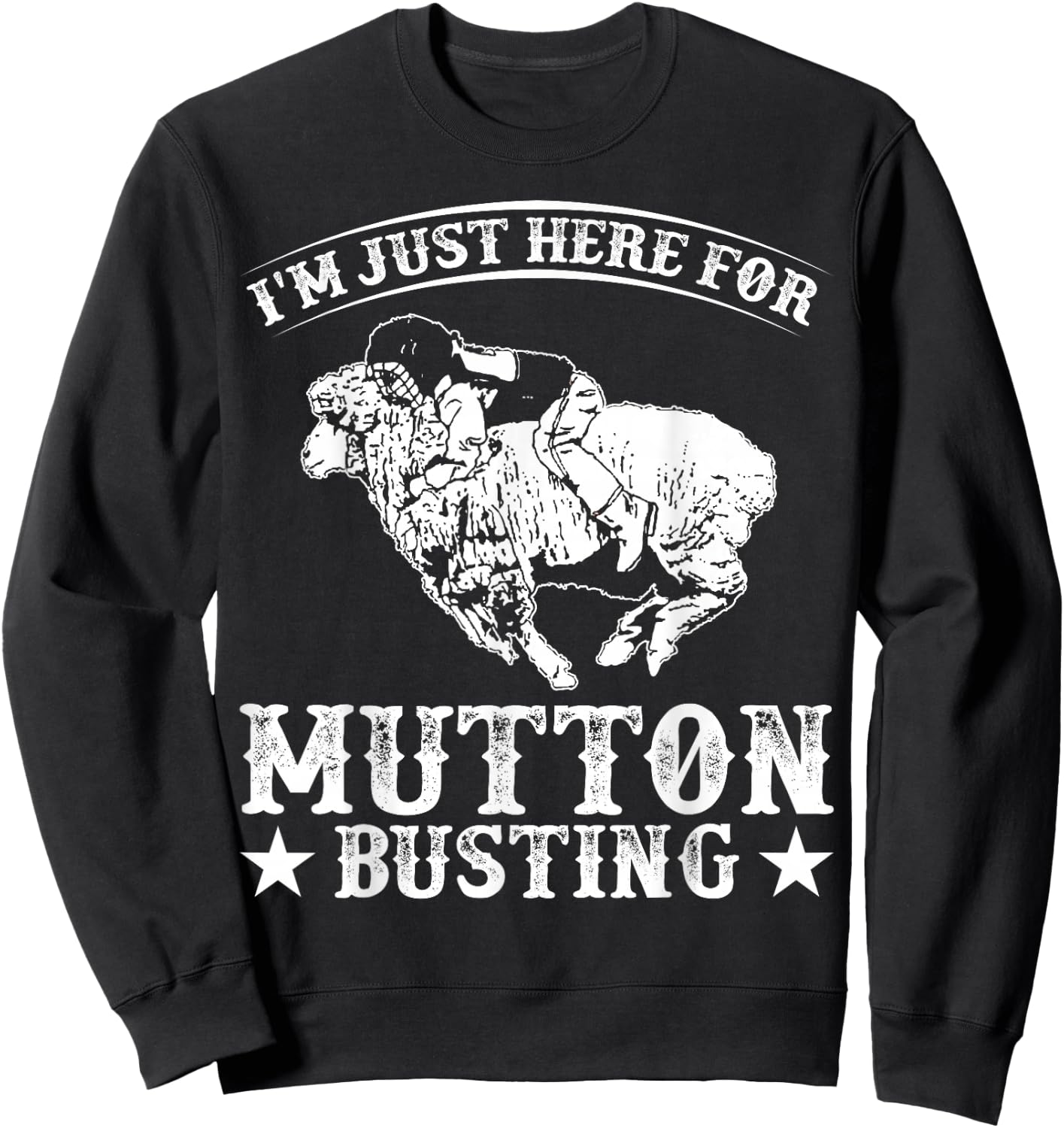 Mutton Busting Rodeo Vest Sheep Rider Mutton Buster Sweatshirt - Sweatshirt | Black