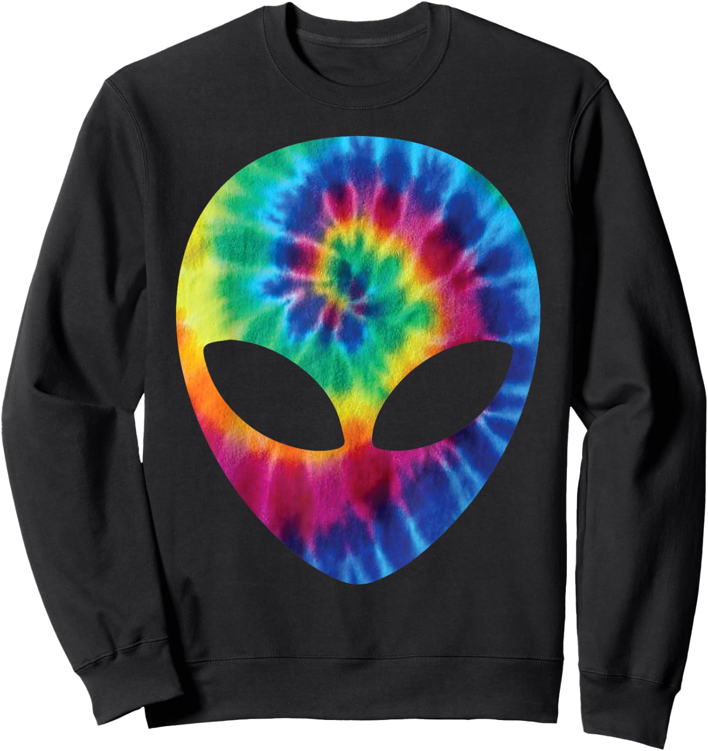 Alien Tie Dye Head Face Sweatshirt - Sweatshirt | Black