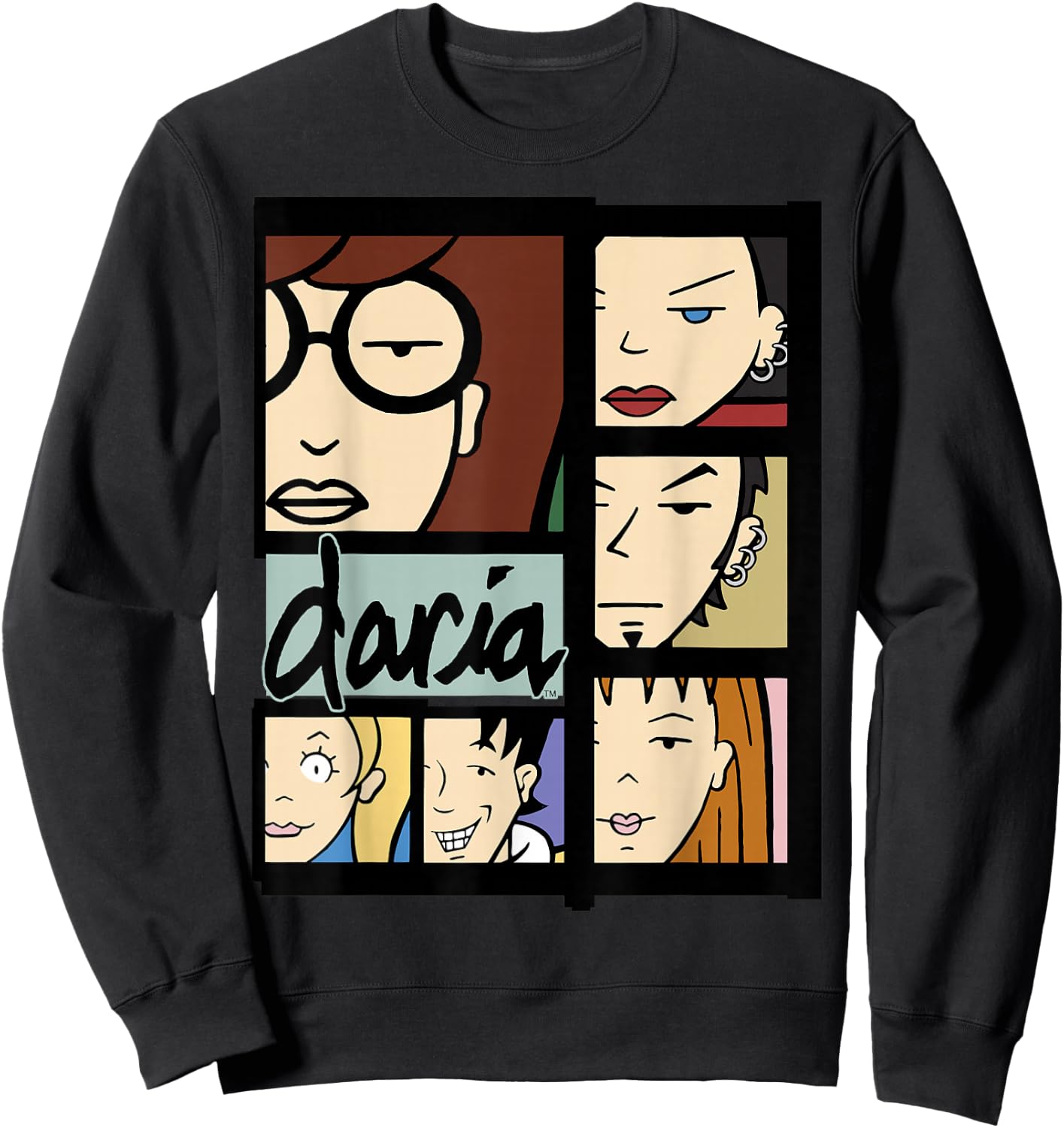 Daria Character Panels Logo Small Sweatshirt - Sweatshirt | Black
