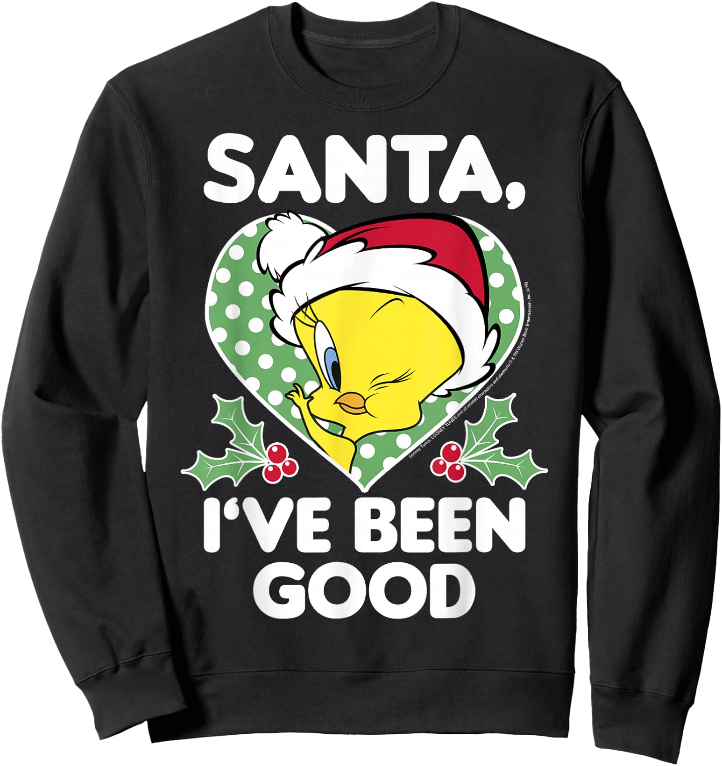 Looney Tunes Christmas Tweety Bird Santa I've Been Good Sweatshirt - Sweatshirt | Black
