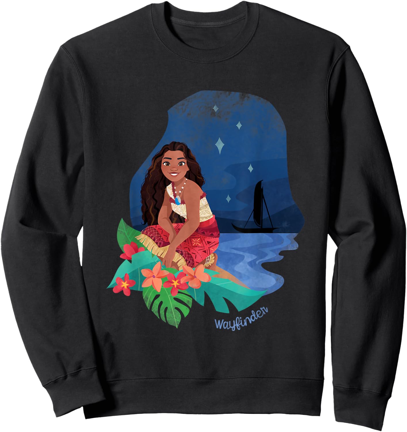 Disney Moana 2 Oceania Wayfinder Midnight Moana , Black, S Sweatshirt - Sweatshirt | Black