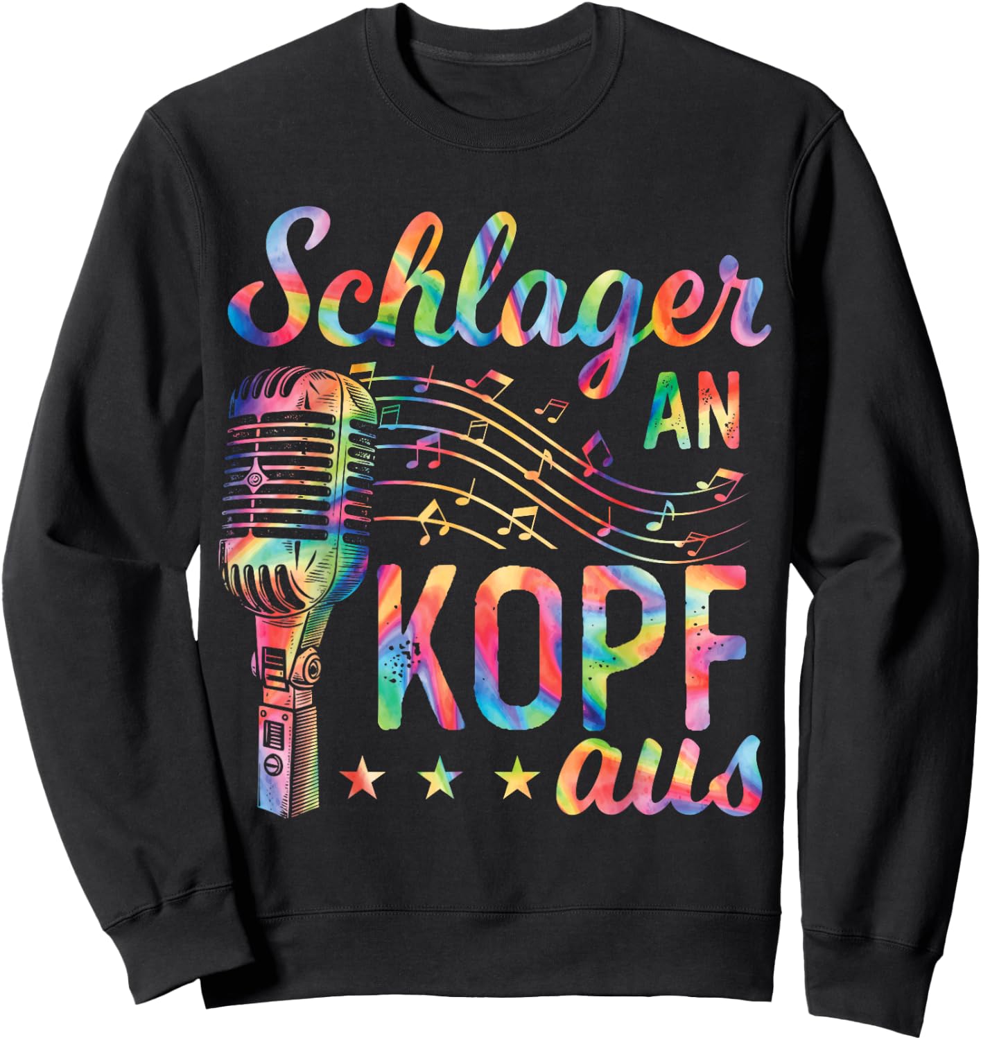 Schlager An Kopf Aus Schlageroutfit Schlagerparty , black Sweatshirt - Sweatshirt | Black
