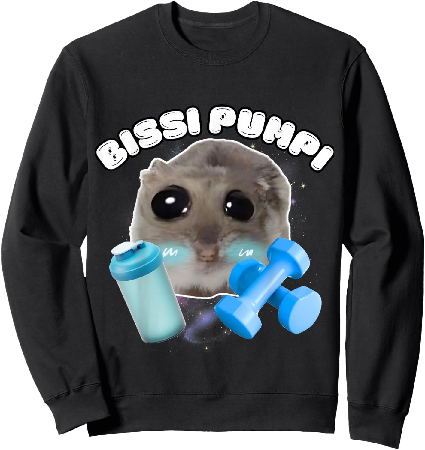 Bissi Pumpi Funny Sad Hamster Cute Hamstie , black Sweatshirt - Sweatshirt | Black