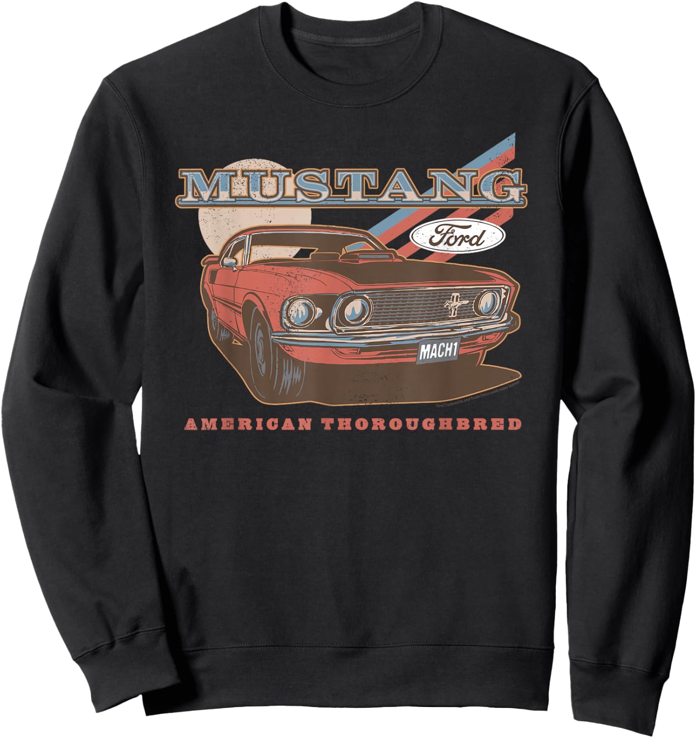 Ford Red Mustang American Thoroughbred , black Sweatshirt - Sweatshirt | Black