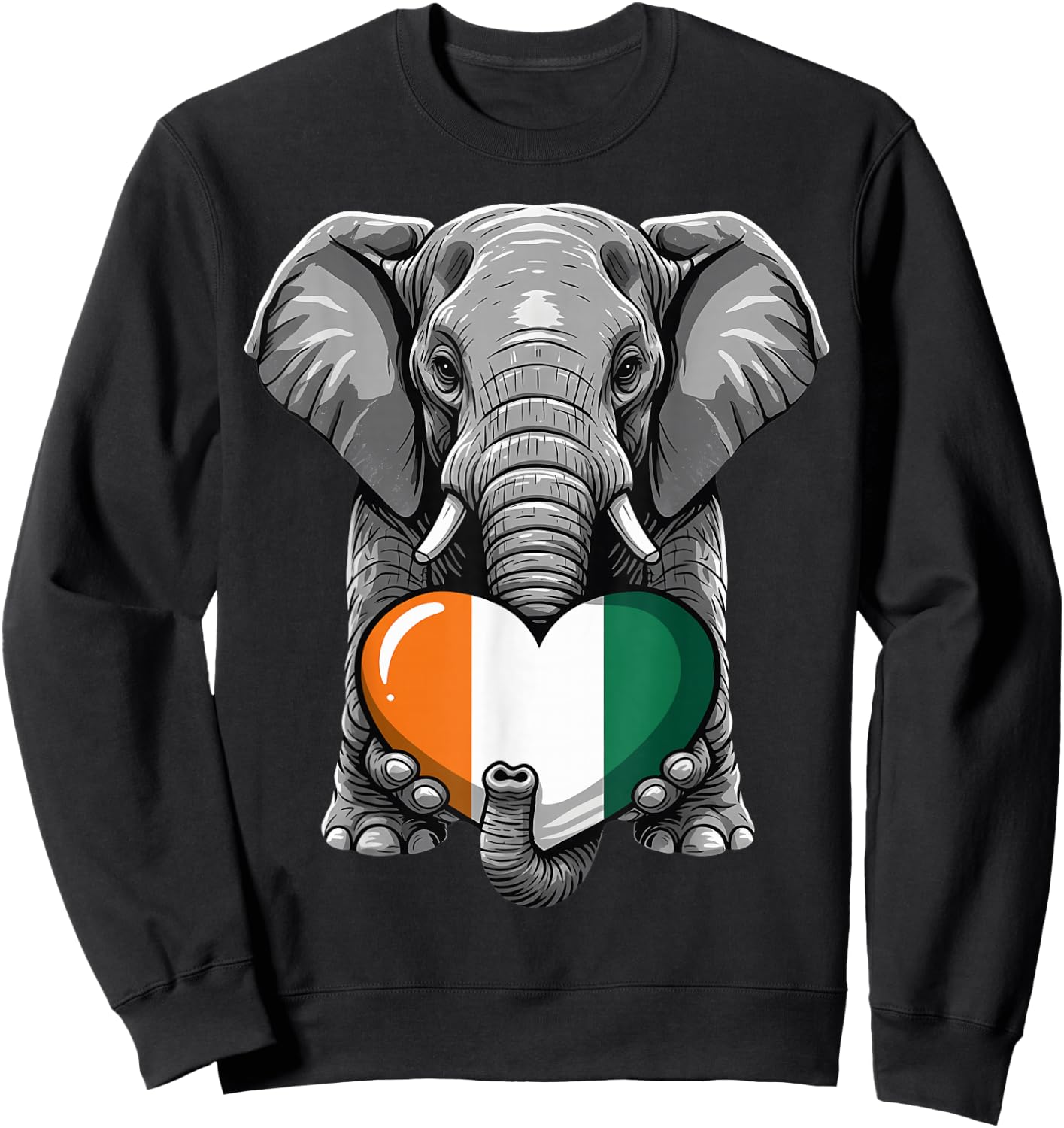 Ivory Coast Elephant Flag Cote D'Ivoire Ivorian Roots Sweatshirt - Sweatshirt | Black