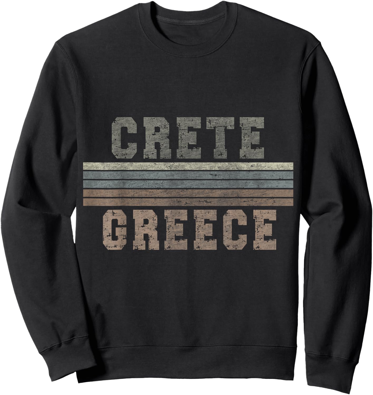 Retro Crete Greece Sweatshirt - Sweatshirt | Black