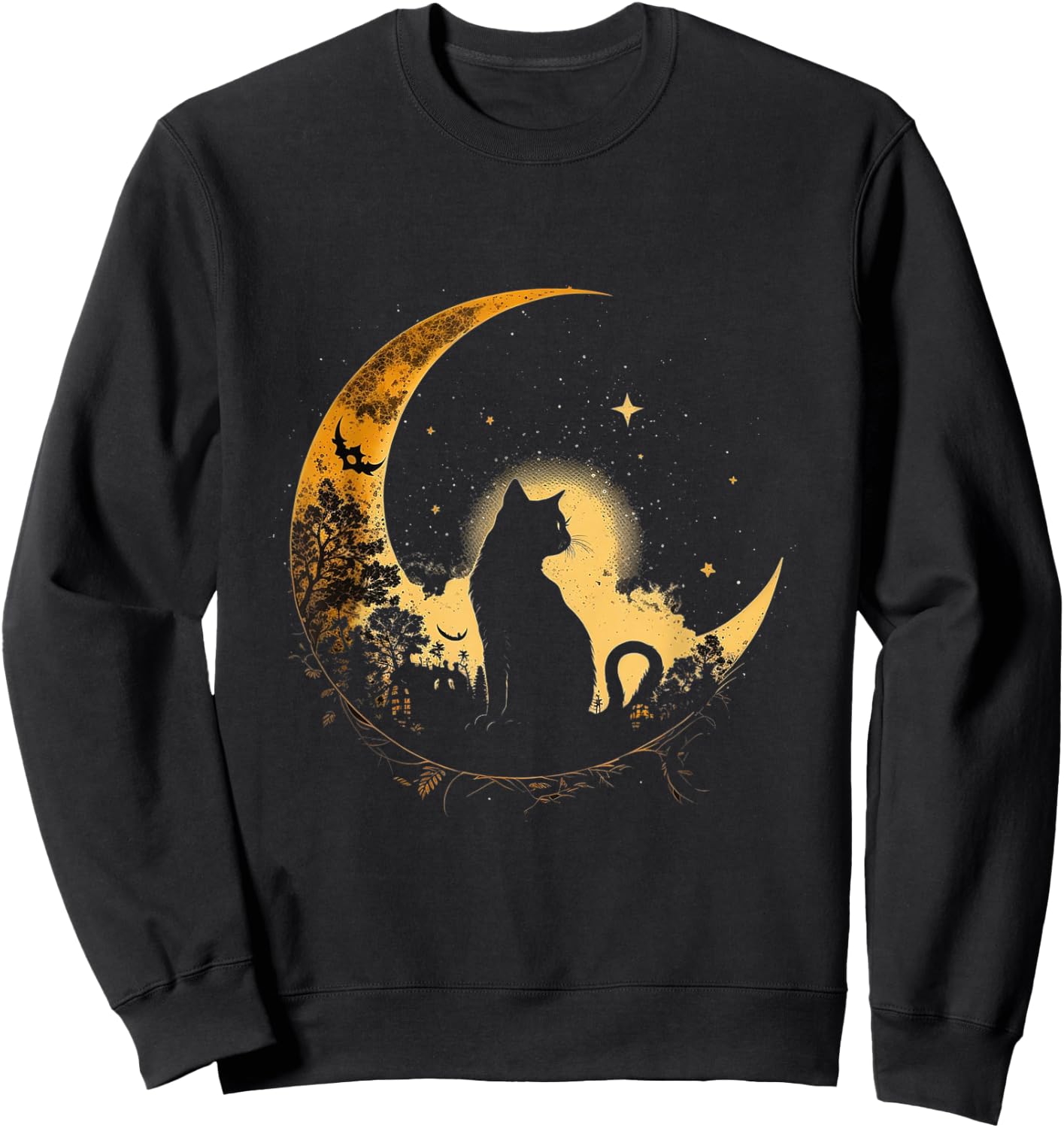 Cat Crescent Black Moon Sailor , black Sweatshirt - Sweatshirt | Black