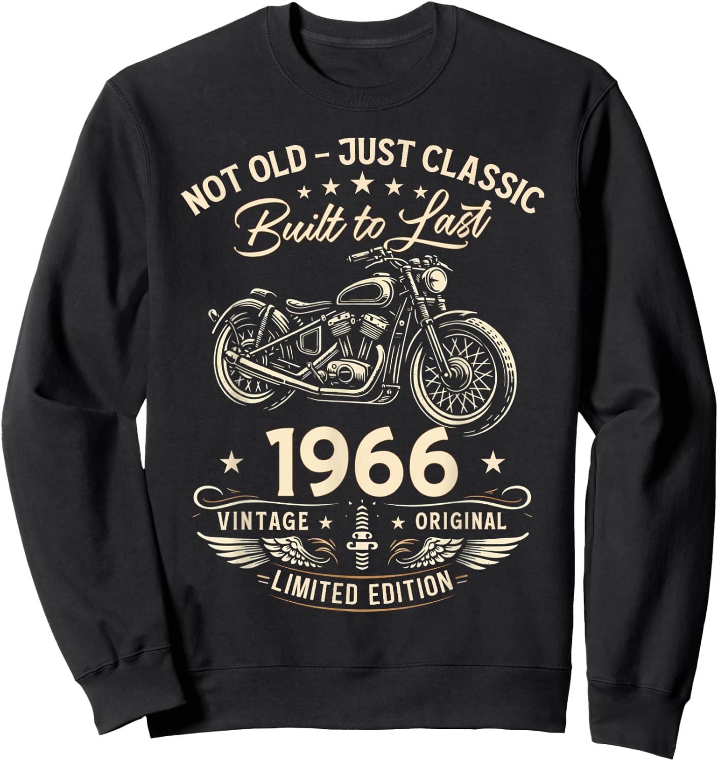 60. Geburtstag Mann Geschenk Motorrad Motorradfahrer 1966 Sweatshirt - Sweatshirt | Black