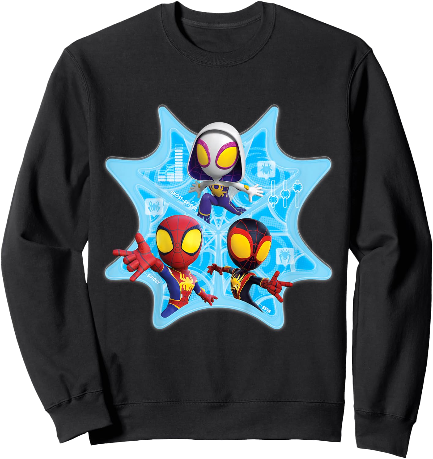 Kids Marvel Spidey and His Amazing Friends Web-Spinners Tech Web , Black, 2 Sweatshirt - Sweatshirt | Black