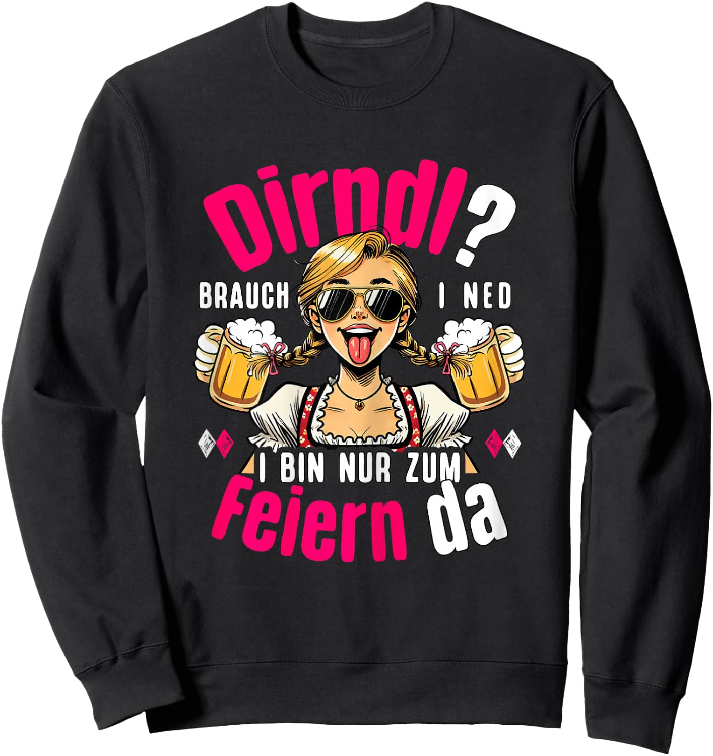 Suitable for Oktoberfest Outfit Women's Costume Shirt Costume Sweatshirt - Sweatshirt | Black