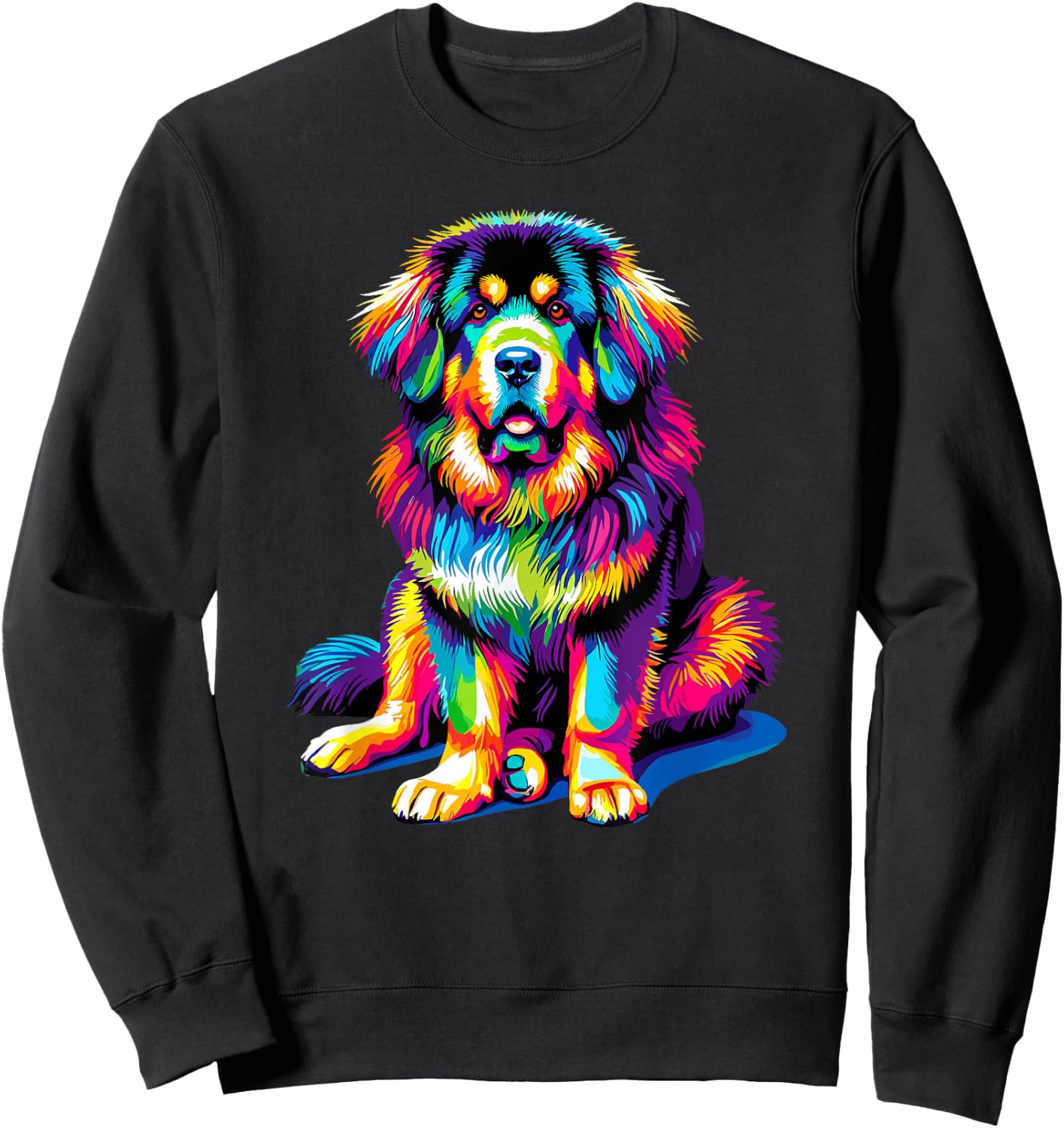 Colorful Tibetan Mastiff Sweatshirt - Sweatshirt | Black