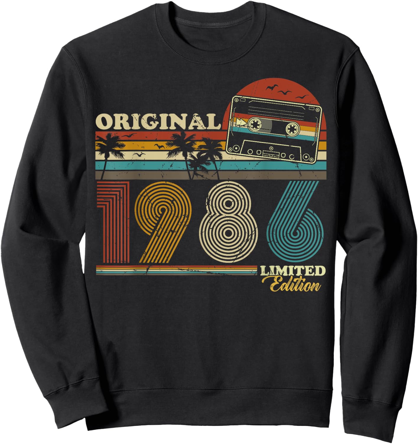 1986 Vintage Geburtstag Retro Vintage Männer Frauen Geschenk Sweatshirt - Sweatshirt | Black