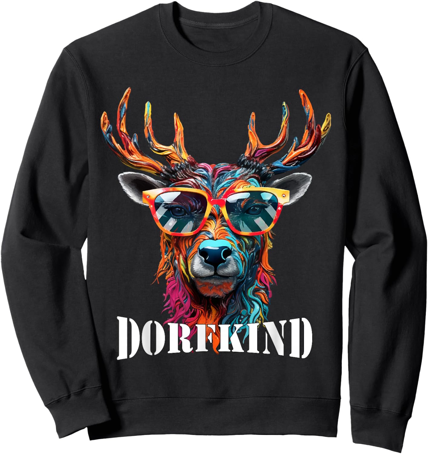 Dorfkind Deer Farmers & Farmer Gift Village Child , black Sweatshirt - Sweatshirt | Black