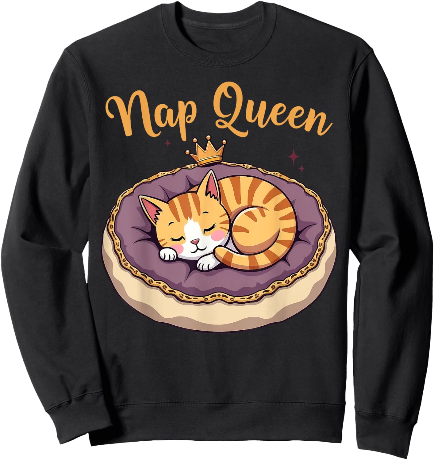Nap Queen Adorable Cat Sweatshirt - Sweatshirt | Black