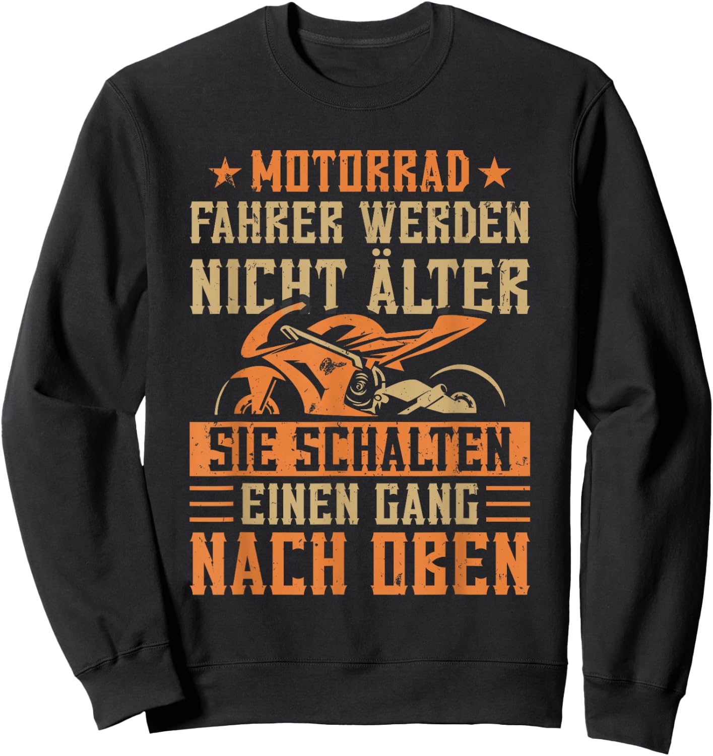 Motorrad Biker Motorradfahrer Schalten Einen Gang Hoch Sweatshirt - Sweatshirt | Black